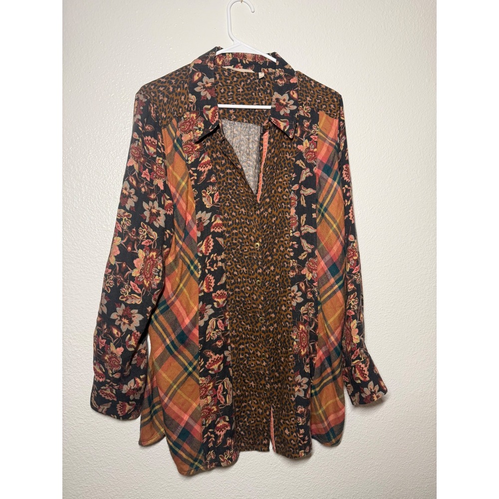 Soft Surroundings Mixed Print Patchwork Tunic Flo… - image 2